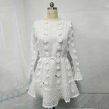 Load image into Gallery viewer, Jacquard Belted Long Sleeve Mini Dress
