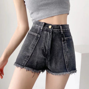 4 Colorway Raw Finish Big Pocket Denim Shorts