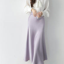 Load image into Gallery viewer, High Waist Satin A Line Mermaid Skirt
