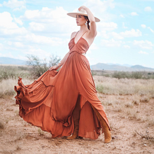 Load image into Gallery viewer, Spaghetti strap sexy v neck backless dress
