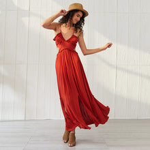 Load image into Gallery viewer, Spaghetti strap sexy v neck backless dress

