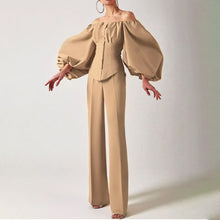 Load image into Gallery viewer, French Style Spring Summer New Design Long Puff Sleeve Off Shoulder Cotton Blouse
