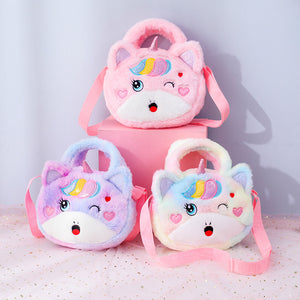 ユニコーンかわいい小さなぬいぐるみ化粧品チェンジモバイル収納スリングバッグ