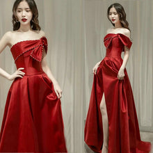 Load image into Gallery viewer, 2022 French Style Satin Princess Celebrity Banquet Wedding Evening Dress
