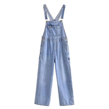 Load image into Gallery viewer, Denim Suspender Trousers High Waist Overalls Jumpsuit
