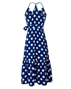 Polka Dot Spaghetti Strap Beachwear Vacation Dress