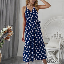 Load image into Gallery viewer, Polka Dot Spaghetti Strap Beachwear Vacation Dress
