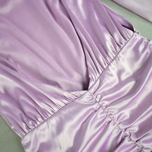 Load image into Gallery viewer, Hot Sale Sexy Backless Lantern Sleeve Ruched Bodycon Casual Dress
