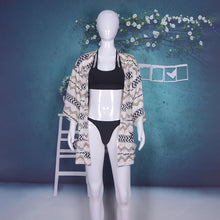 Load image into Gallery viewer, Three Quarter Sleeve Kimono Beachwear Bikini Cover Up
