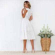 Load image into Gallery viewer, Fashion Frilled Zipper Asymmetrical Round Neck Lace Casual Dress
