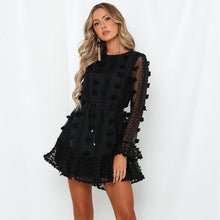 Load image into Gallery viewer, Jacquard Belted Long Sleeve Mini Dress
