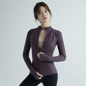 女性用フード付きランニングジムヨガフィットネスジャケット