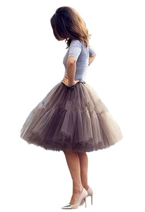 High Waist Pleated Tulle Skirt Adult Tutu Short Puffy Skirts