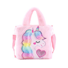 Load image into Gallery viewer, Kids Girls Cute Unicorn Cartoon Embroidery Plush Sling Bag
