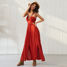 Load image into Gallery viewer, Spaghetti strap sexy v neck backless dress
