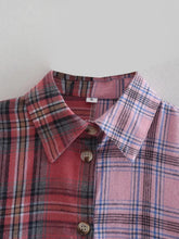 Load image into Gallery viewer, 2022 Autumn New Design Contrast Plaid Crop Shirt
