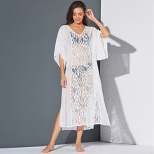 Laden Sie das Bild in den Galerie-Viewer, Wholesale Custom Stylish Split V-neck Sexy Summer Beach White Lace Dress Cover Up
