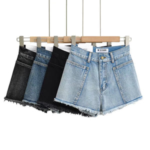 4 Colorway Raw Finish Big Pocket Denim Shorts