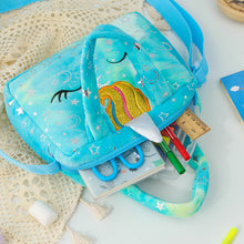 画像をギャラリービューアに読み込む, ユニコーンタイダイぬいぐるみカラフルキッズガールズかわいい刺繍漫画スリングバッグ
