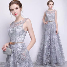 Load image into Gallery viewer, Elegant Sleeveless Embroidered Ribbon Maxi Slim Evening Dress
