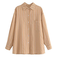 Load image into Gallery viewer, 2022 Autumn Two Colorway Striped Oversized Midi Shirt
