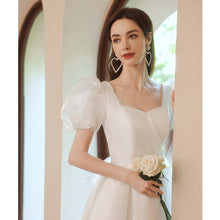 Load image into Gallery viewer, White Puff Sleeve Light Bridal Dress 2022 New Design Performance Dress
