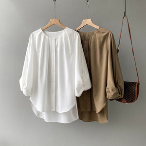 2023 Spring New Design Simple Oversized Puffy Sleeve Blouse