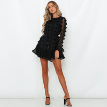 Load image into Gallery viewer, Jacquard Belted Long Sleeve Mini Dress
