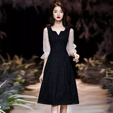 Load image into Gallery viewer, 2021 Autumn New Design Half Sleeve Contrast Slim A Line Party Day Dress

