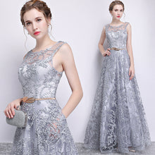 Load image into Gallery viewer, Elegant Sleeveless Embroidered Ribbon Maxi Slim Evening Dress
