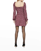 Load image into Gallery viewer, Long Sleeve Floral Print Sweetheart Neck Mini Casual Dress
