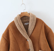 Load image into Gallery viewer, Faux Suede Shearling Jacket

