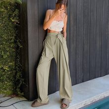 Load image into Gallery viewer, Green Loose High Waist Floor Length Casual Pencil Pants
