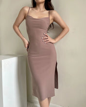 Load image into Gallery viewer, 6 Colorway French Style Spaghetti Slit Midi Casual Dress

