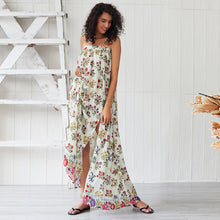 Load image into Gallery viewer, New Summer Clothing Sexy Sleeveless Backless Maxi Dress Floral Print Split Beach Boho Dress
