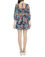 Load image into Gallery viewer, Three Quarter Sleeve Beach Floral Mini Casual Dress
