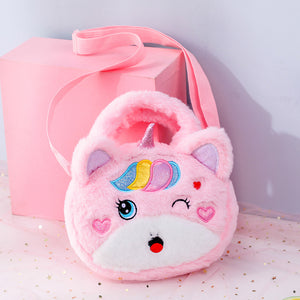 ユニコーンかわいい小さなぬいぐるみ化粧品チェンジモバイル収納スリングバッグ