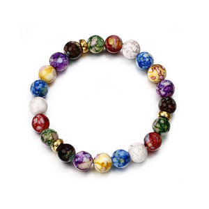 Hot Sale Colorful Beaded Bracelet Natual Agate Acrylic Chain Bracelet