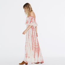 Load image into Gallery viewer, Most popular summer off shoulder split dress western lady beach wear A line maxi dress casual
