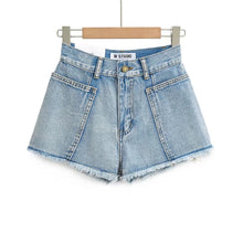 Load image into Gallery viewer, 4 Colorway Raw Finish Big Pocket Denim Shorts
