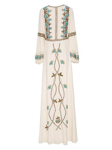 floor length long lantern sleeves ethnic dress