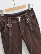 Load image into Gallery viewer, 2022 Autumn New Design Vintage Flare Brown Jeans High Waist Long Denim Pants
