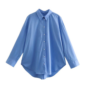 2022 Summer Cotton Oversized Poplin Shirt