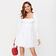 Load image into Gallery viewer, Long Sleeve Puff Sleeve Off Shoulder Slim Sweet Short Casual Dress
