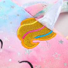画像をギャラリービューアに読み込む, ユニコーンタイダイぬいぐるみカラフルキッズガールズかわいい刺繍漫画スリングバッグ
