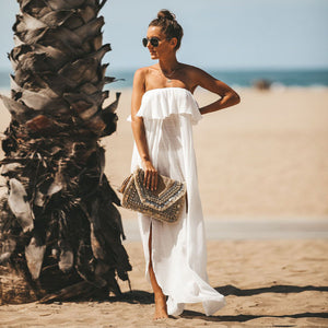 White summer off shoulder dress Clearance