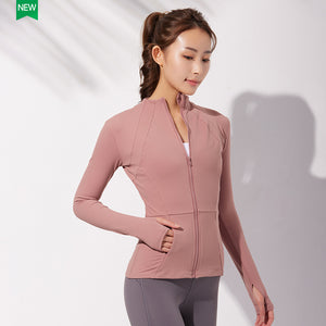 女性用フード付きランニングジムヨガフィットネスジャケット