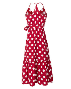 Polka Dot Spaghetti Strap Beachwear Vacation Dress