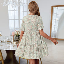 Load image into Gallery viewer, Elegant A Line Frilled Print Floral Mini Casual Dress

