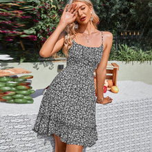 Load image into Gallery viewer, Spaghetti Print Floral Mini Slip Casual Dress
